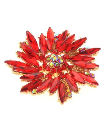 Crystal Flower Brooch