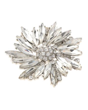 Crystal Flower Brooch