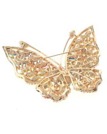 Large Crystal Butterfly Brooch