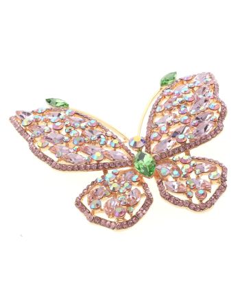 Large Crystal Butterfly Brooch