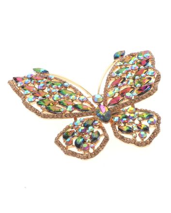 Large Crystal Butterfly Brooch