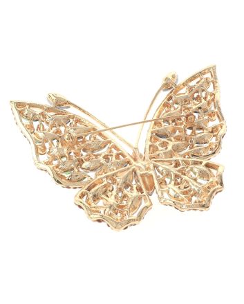 Large Crystal Butterfly Brooch