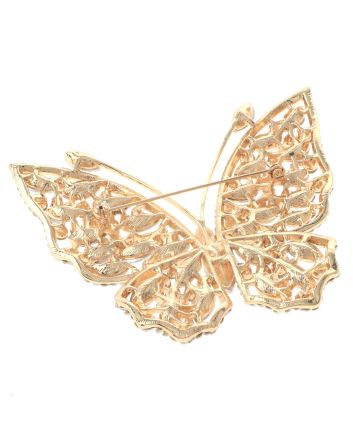 Large Crystal Butterfly Brooch