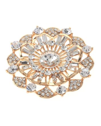 Crystal Flower Brooch