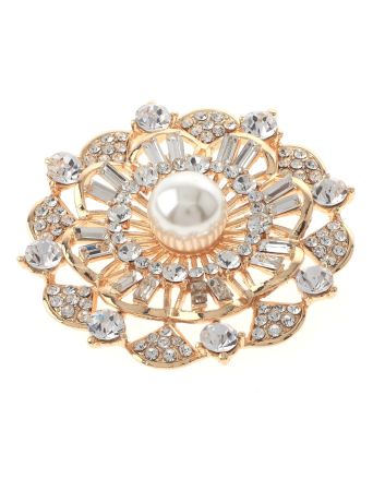 Crystal Flower Brooch