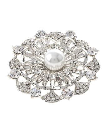 Crystal Flower Brooch