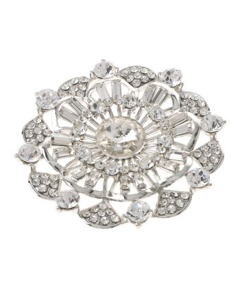 Crystal Flower Brooch