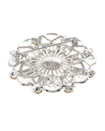Crystal Flower Brooch