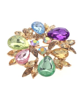 Crystal Flower Brooch