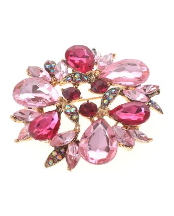 Crystal Flower Brooch
