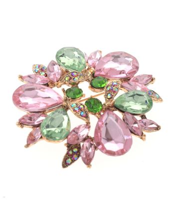 Crystal Flower Brooch