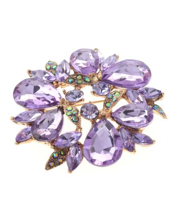 Crystal Flower Brooch