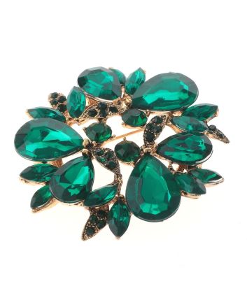 Crystal Flower Brooch