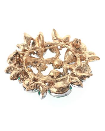 Crystal Flower Brooch