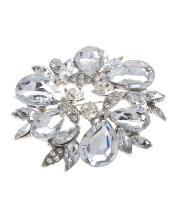 Crystal Flower Brooch
