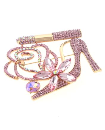Large Crystal High Heel Shoe Brooch