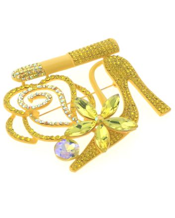 Large Crystal High Heel Shoe Brooch