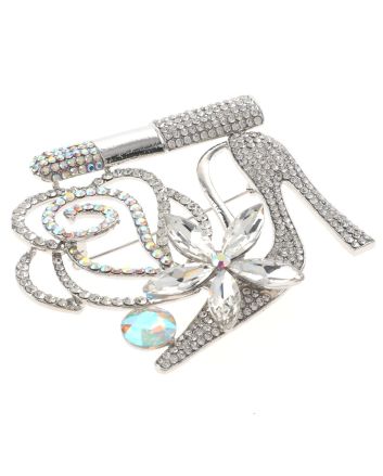 Large Crystal High Heel Shoe Brooch