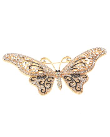 Large Crystal Butterfly Pin