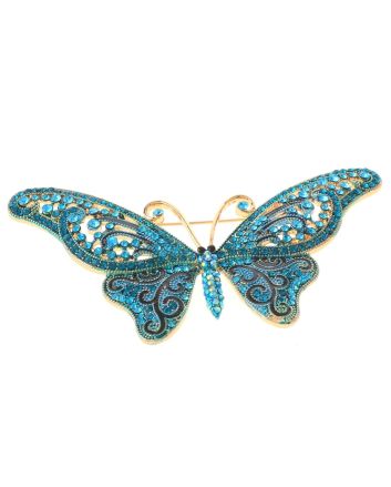 Large Crystal Butterfly Pin