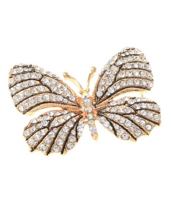 Rhinestone Butterfly Brooch  
