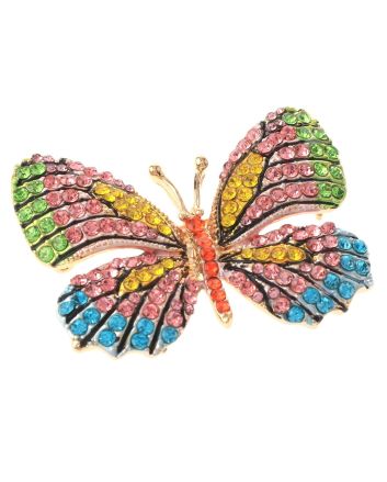 Rhinestone Butterfly Brooch  