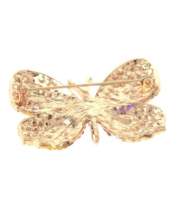 Rhinestone Butterfly Brooch