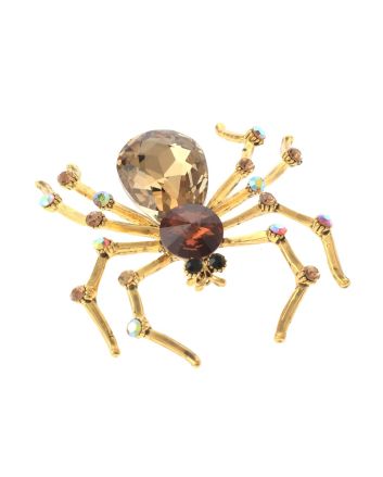 Large Crystal Spider Brooch  