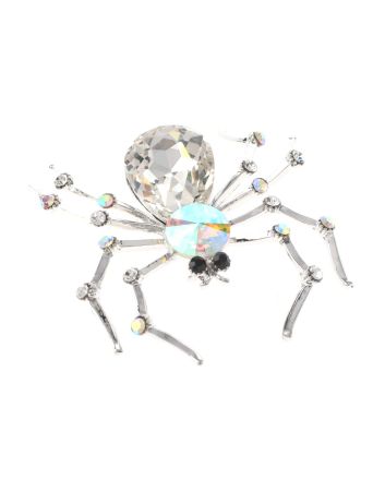 Large Crystal Spider Brooch  