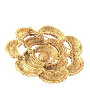 Large Crystal Flower Brooch  