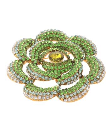 Large Crystal Flower Brooch  