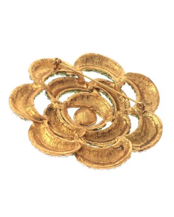 Large Crystal Flower Brooch