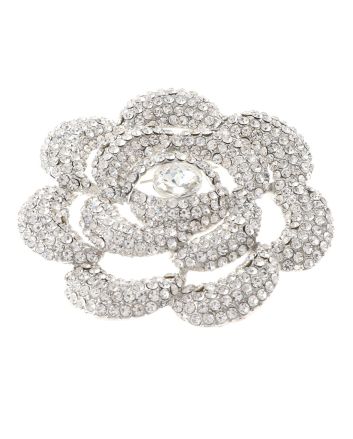 Large Crystal Flower Brooch