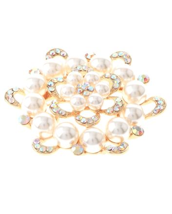 Crystal Flower Brooch  