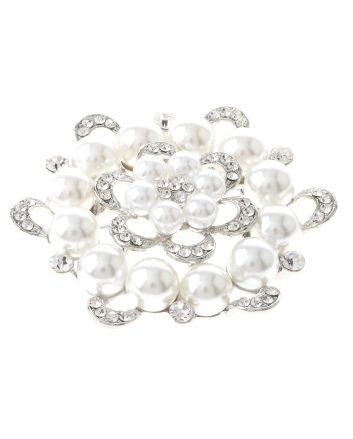 Crystal Flower Brooch  