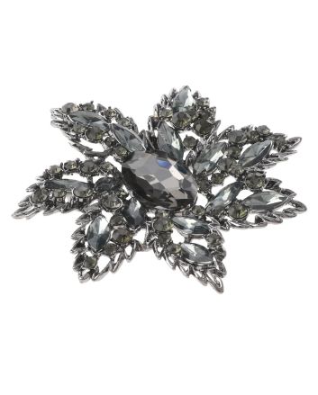Large Crystal Flower Brooch  