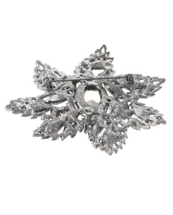 Large Crystal Flower Brooch