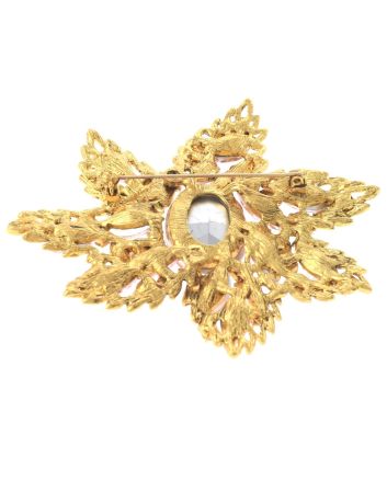 Large Crystal Flower Brooch  