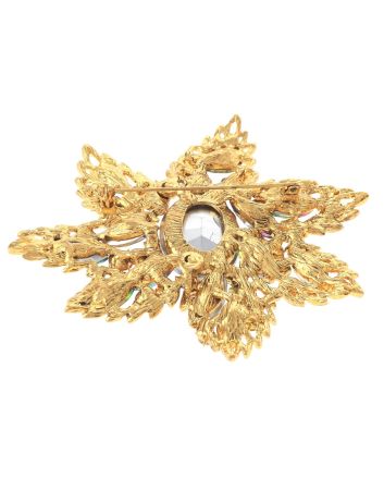 Large Crystal Flower Brooch