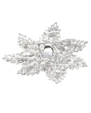 Large Crystal Flower Brooch