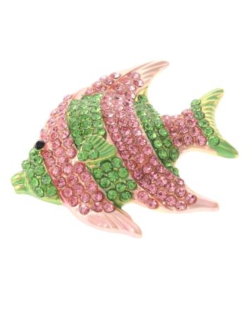 Crystal Fish Brooch  