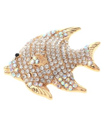 Crystal Fish Brooch  