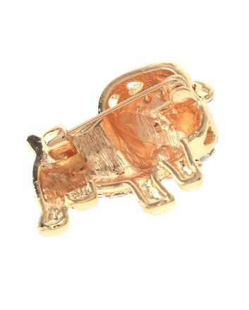 Crystal Dog Brooch