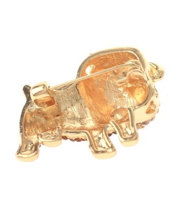 Crystal Dog Brooch