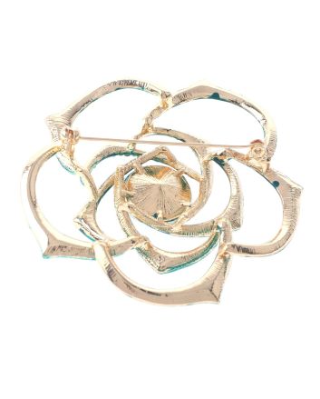 Large Crystal Rose Brooch