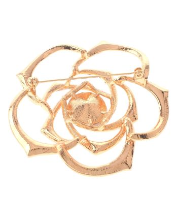 Large Crystal Rose Brooch