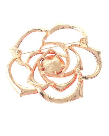 Large Crystal Rose Brooch