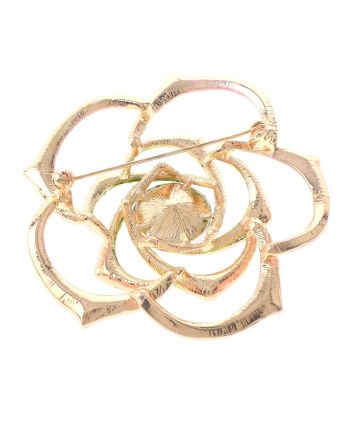 Large Crystal Rose Brooch