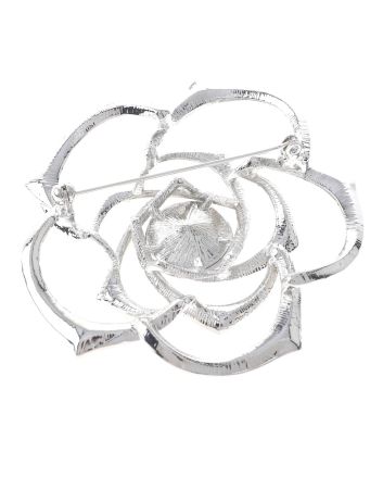 Large Crystal Rose Brooch