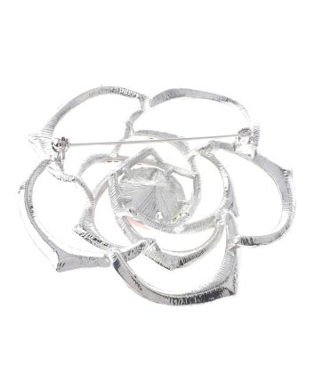 Large Crystal Rose Brooch
